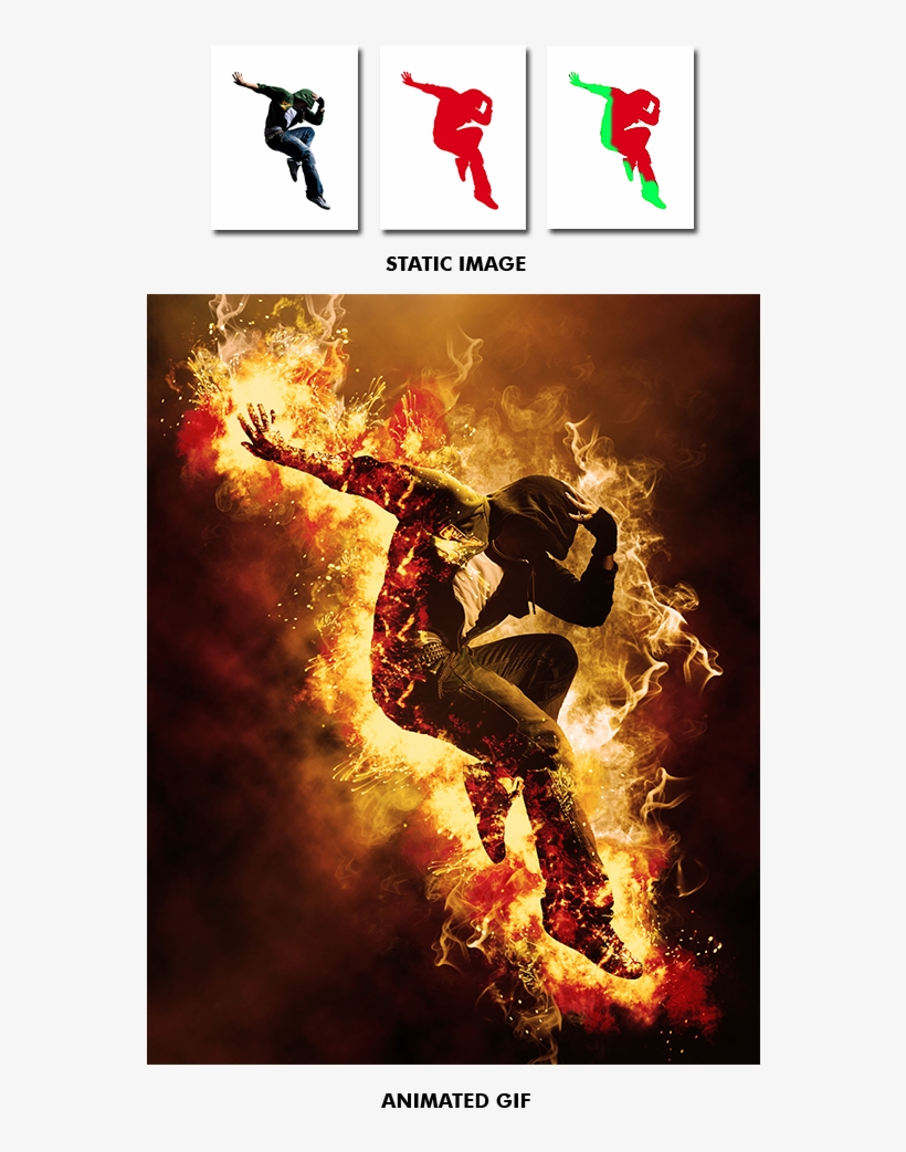 Gif Animated Fire Photoshop Action By Smartestmind - Adobe Photoshop, transparent png #667004