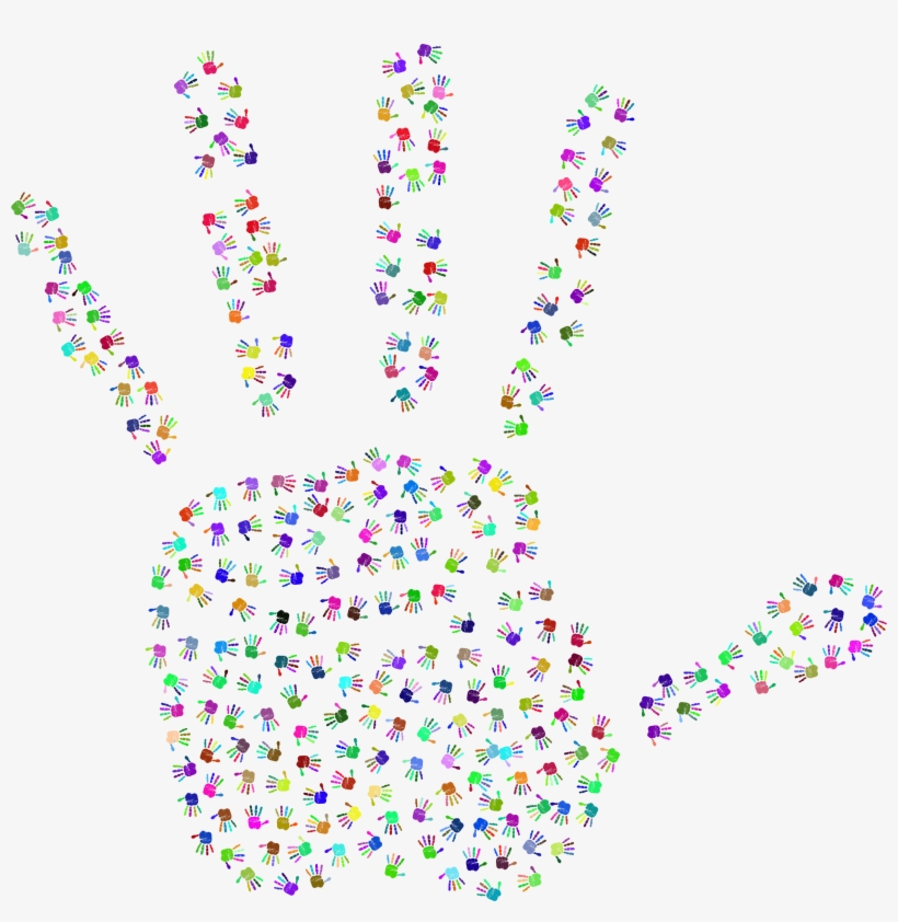 Handprint Clipart Transparent - Mains Colorées Png, transparent png #667113