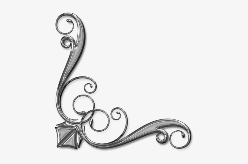 Victorian,art - Silver Corner Border Png, transparent png #667226