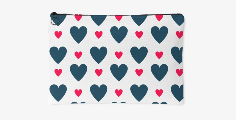 Blue And Pink Hearts Accessory Pouch - Heart, transparent png #667337