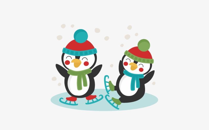 Penguins Ice Skating Svg Scrapbook Cut File Cute Clipart - Clip Art Penguins Ice Skating, transparent png #667406