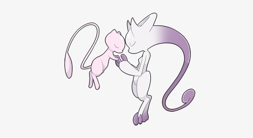 Image Result For Pokemon Art Mew Mewtwo Mew And Mewtwo, - Mew Y Mewtwo Png, transparent png #667661
