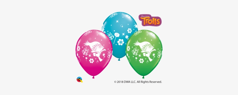 11" Trolls Poppy Assort 25ct - Balloon, transparent png #667706