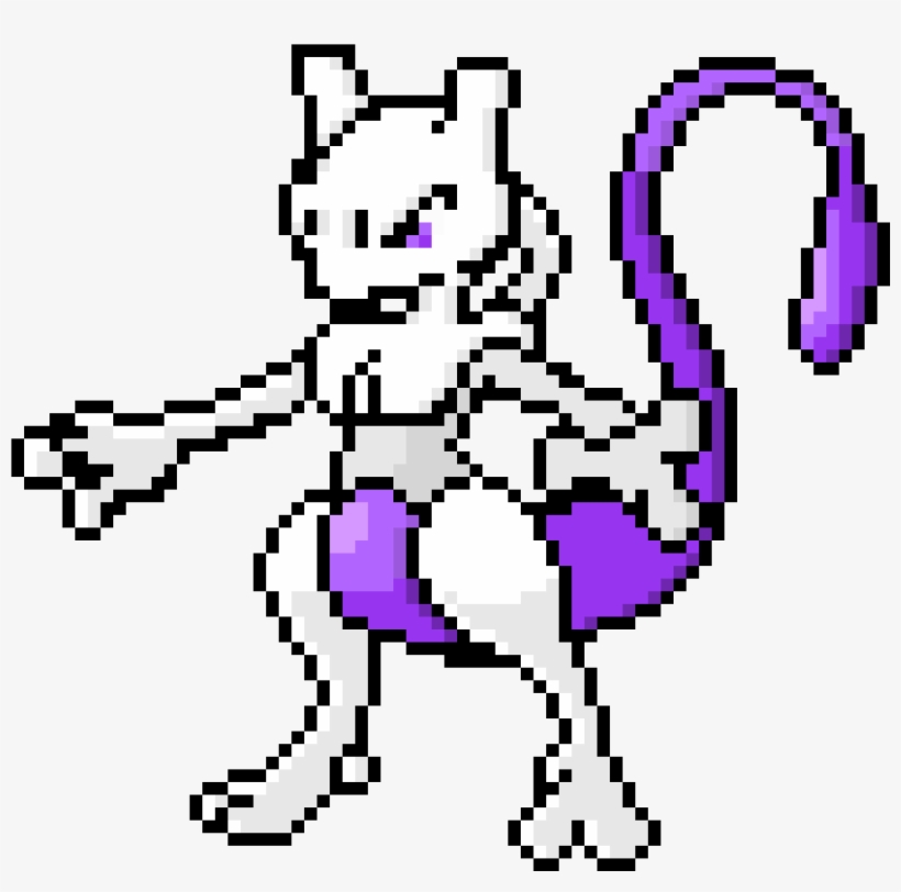 Mewtwo - Mewtwo Pixel Art, transparent png #667797