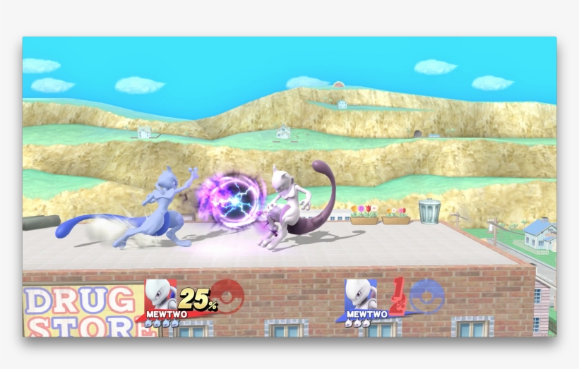 Hands-on With Mewtwo, Super Smash Bros' First Downloadable - Cartoon, transparent png #668687