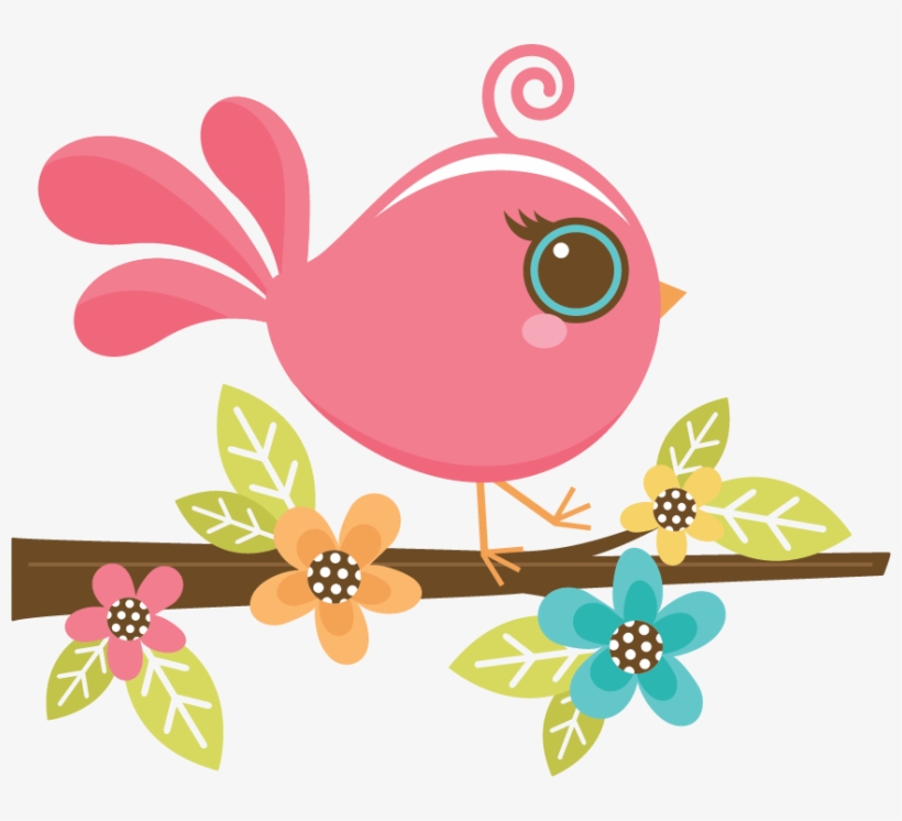Love Birds Clipart Pretty Bird - Bird On Branch Png, transparent png #668840