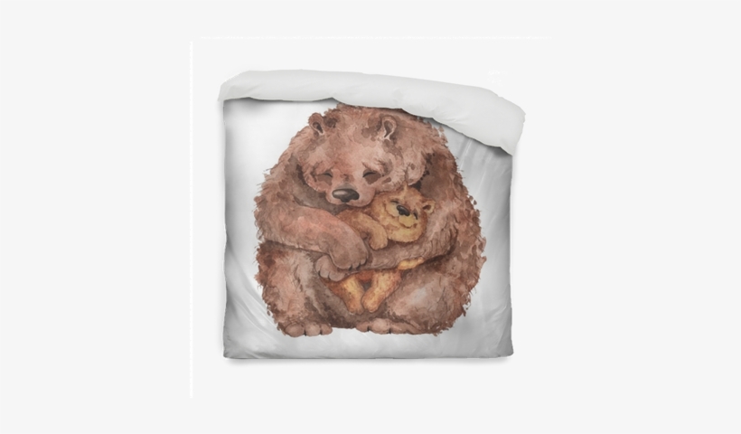 Mama Bear And Baby Bear - Watercolor Mama Bear, transparent png #669900
