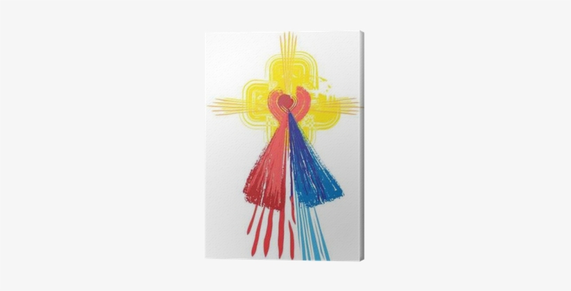 Artistic Abstract Watercolor Symbol Of Sacred Heart - Abstract Art Sacred Heart Of Jesus, transparent png #669966
