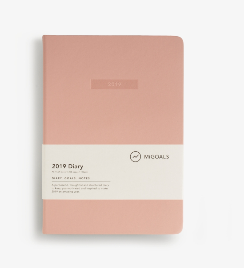 Mi Goals - 2019 Diary - A5 - Soft Cover - Coral, transparent png #6601296