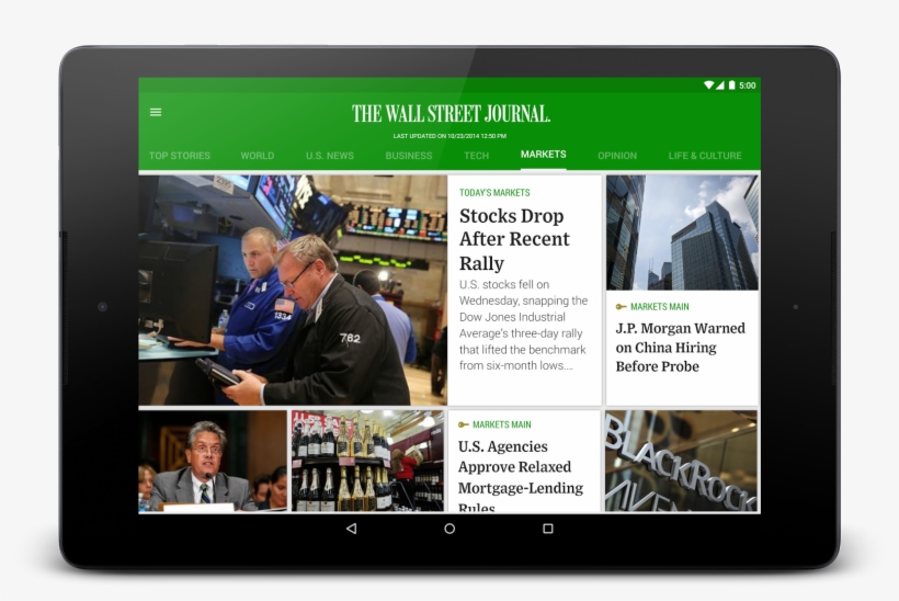 Updated Material Design Wall Street Journal App On, transparent png #6605328