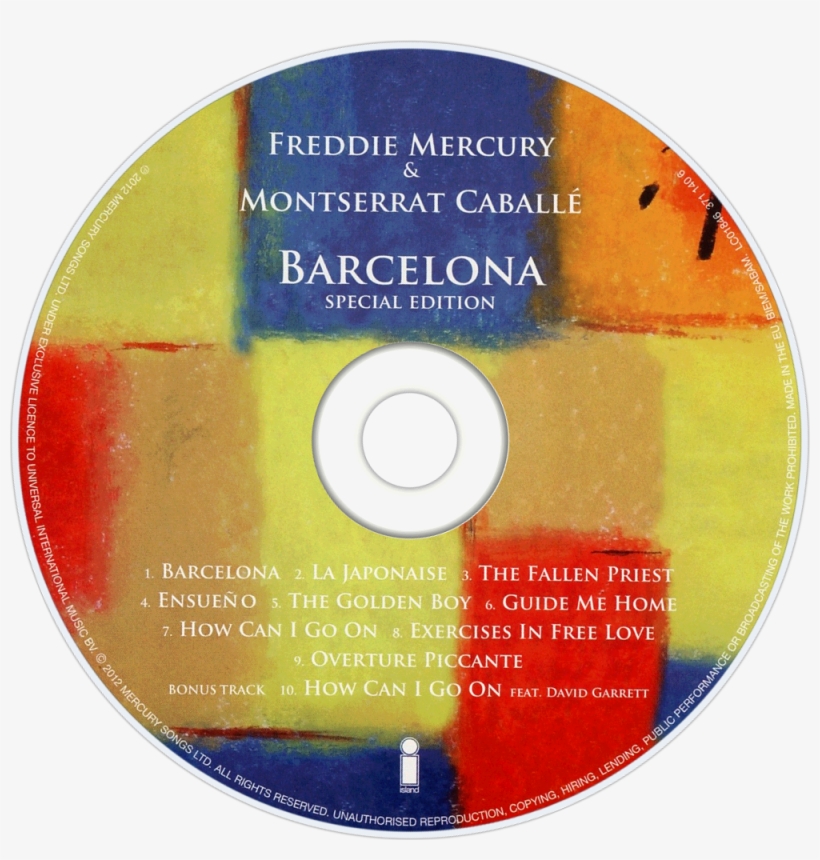 Freddie Mercury Barcelona Cd Disc Image, transparent png #6614396