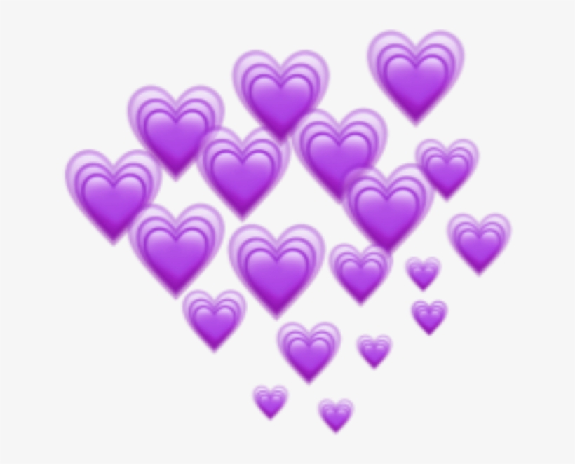 Purple Hearts Heart Emoji Emojis Freetoedit Remixit, transparent png #6615589