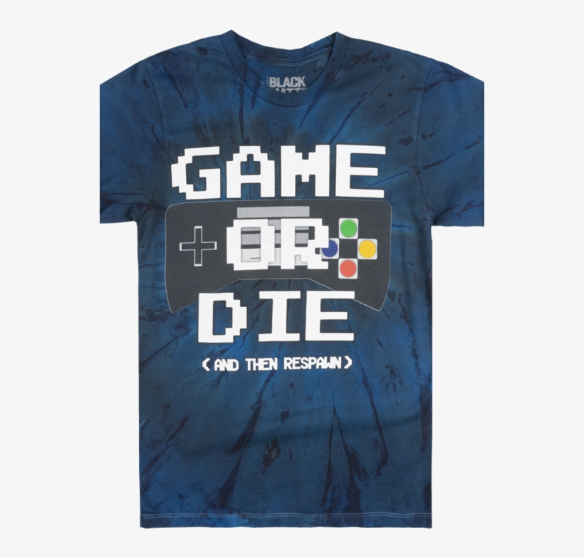 Game Or Die Then Respawn T-shirt Mens Tie Dye Navy, transparent png #6620995