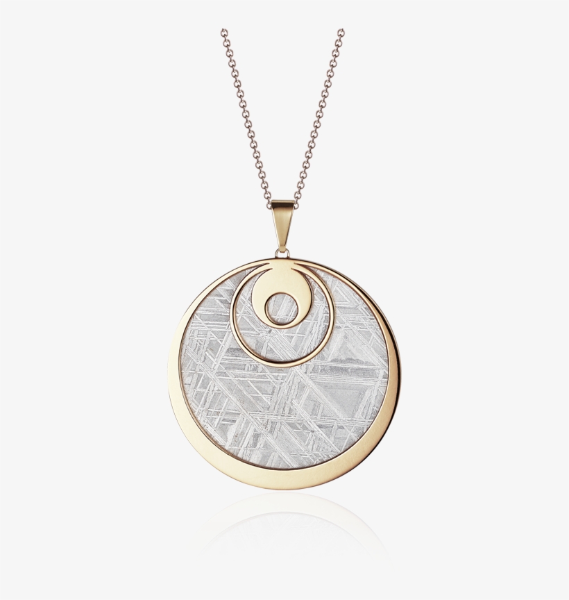 Meteorite Crop Circle Droplet Pendant In Yellow Gold, transparent png #6623472