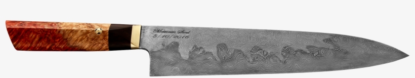 10″ Meteorite Steel Gyuto With Box Elder Handle Back, transparent png #6623596