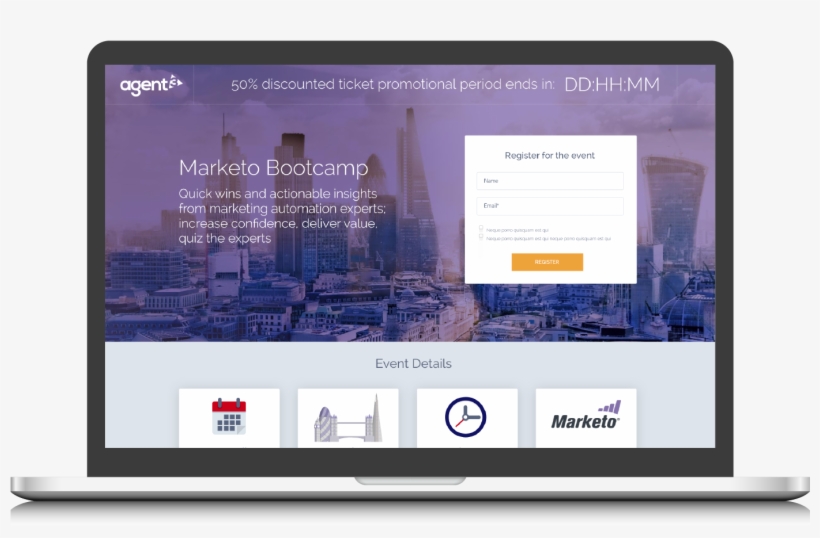 Landing Page And Promotional Email Created To Promote, transparent png #6628487