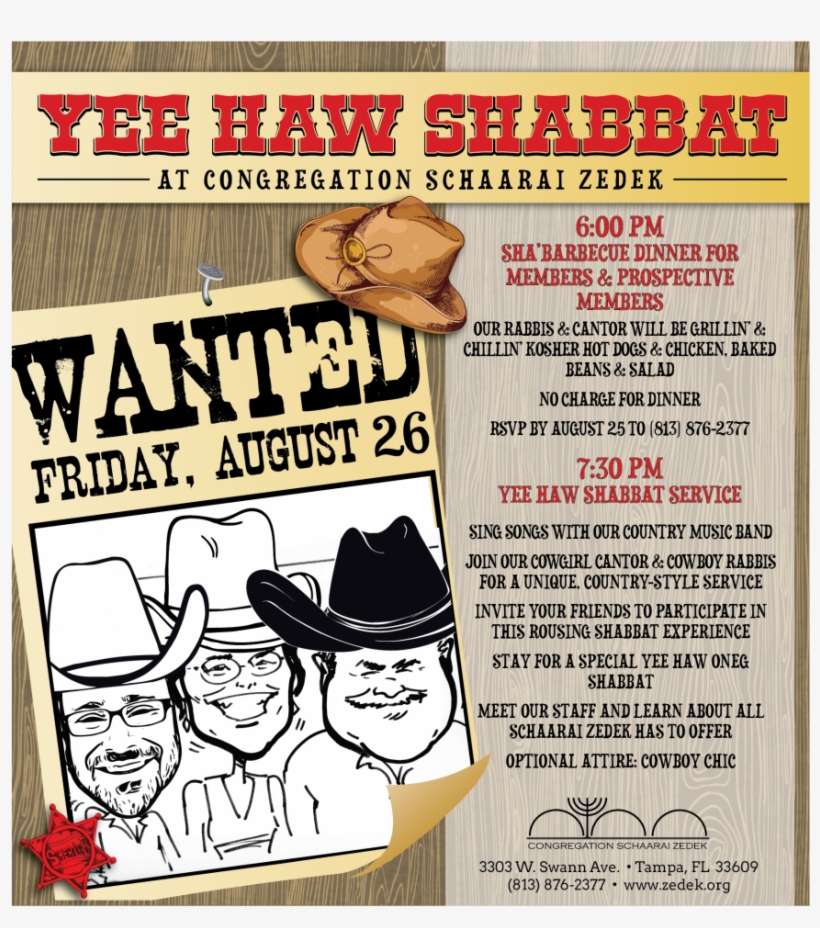 Schaarai Zedek Yee Haw Shabbat Service, transparent png #6631038