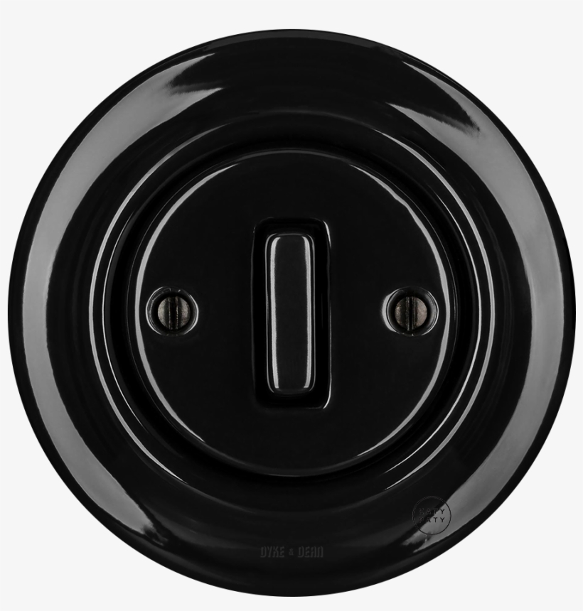 Porcelain Wall Switch Black Slim Button, transparent png #6631880