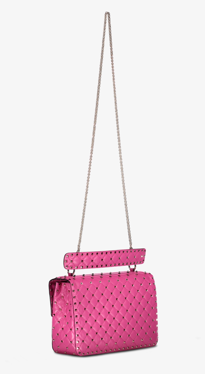 Rockstud Spike Large Shoulder Bag Pink Orchid, transparent png #6638054