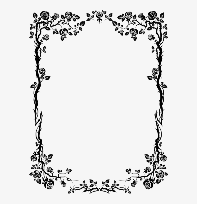 Png Flower Border Black, transparent png #6640102