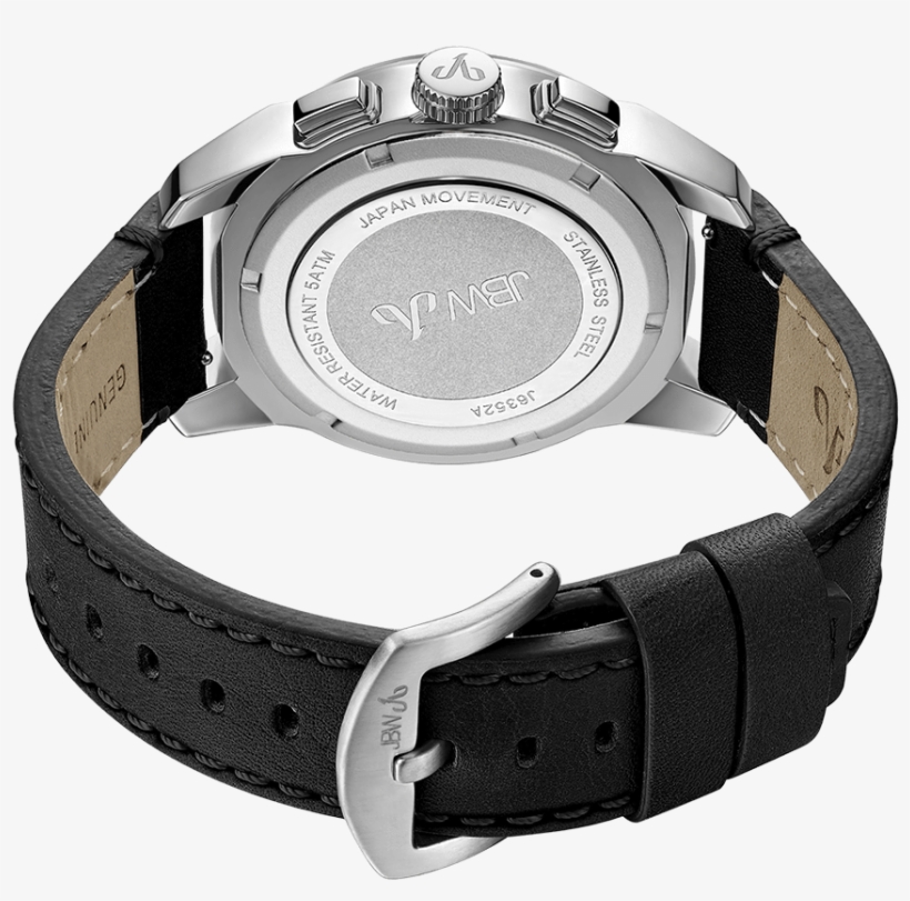Jbw Mohawk J6352a Stainless Steel Black Leather Diamond, transparent png #6640479
