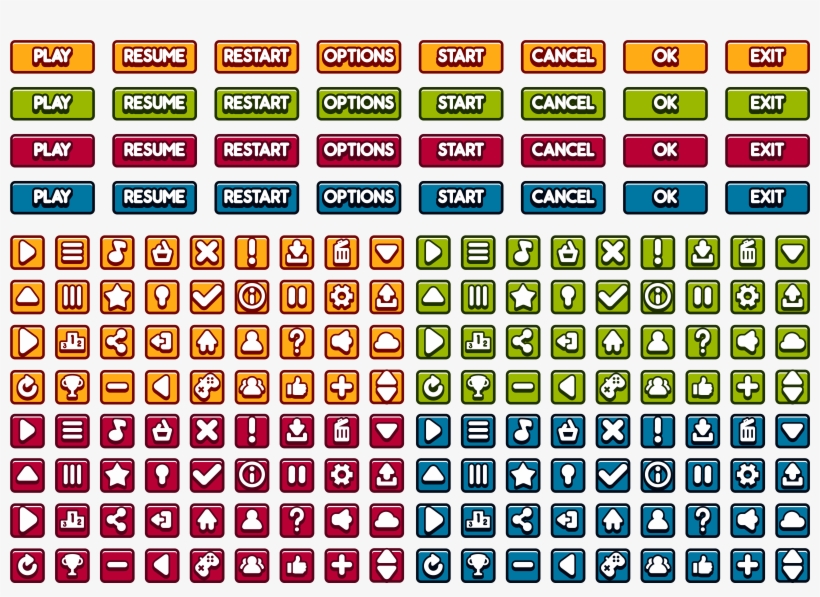 Game Gui Buttons Free Transparent Png Download Pngkey