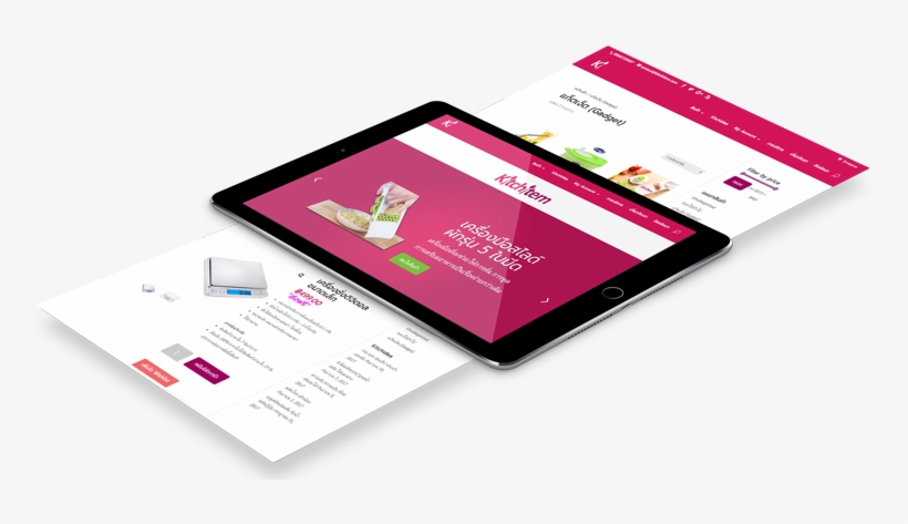 Kitchitem Triple Page Tablet Mockup Showcase, transparent png #6644851