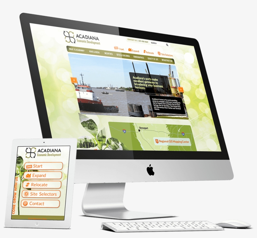Acadiana Economic Development Mockup With Desktop And, transparent png #6644908