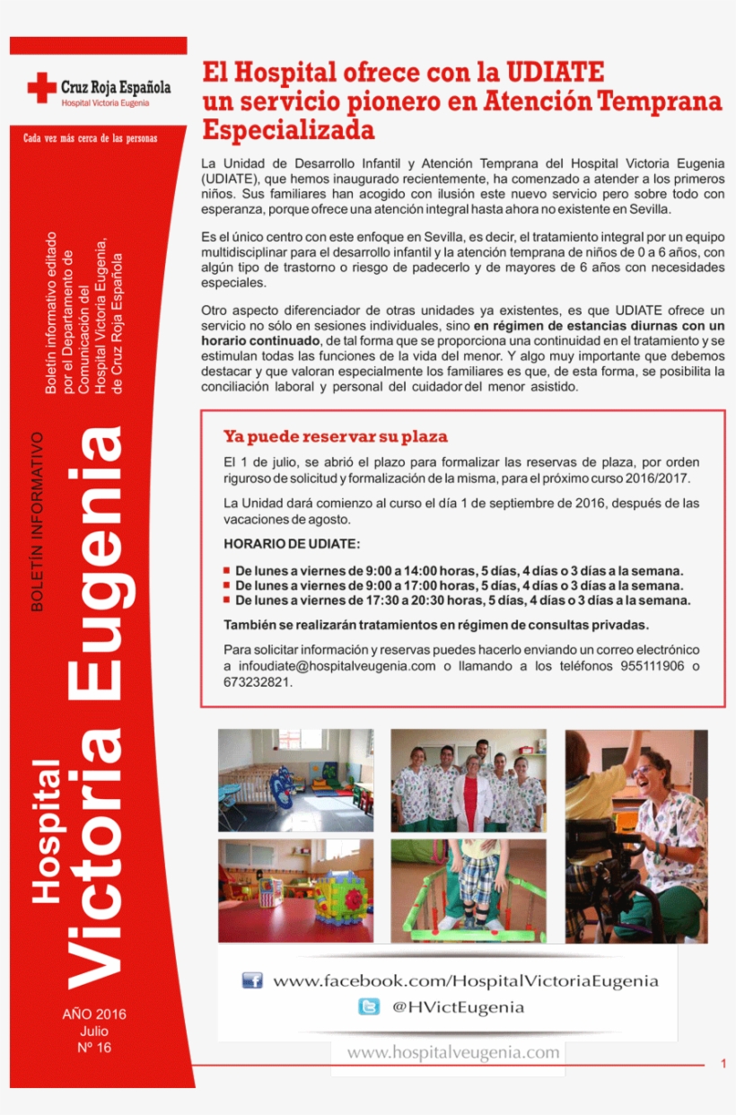 Portada Boletin 16 Julio 2016 Hospital Cruz Roja Sevilla, transparent png #6645799