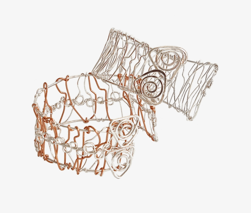 Two Wire Jewellery Bangle Cuffs In Gold And Silver, transparent png #6649042