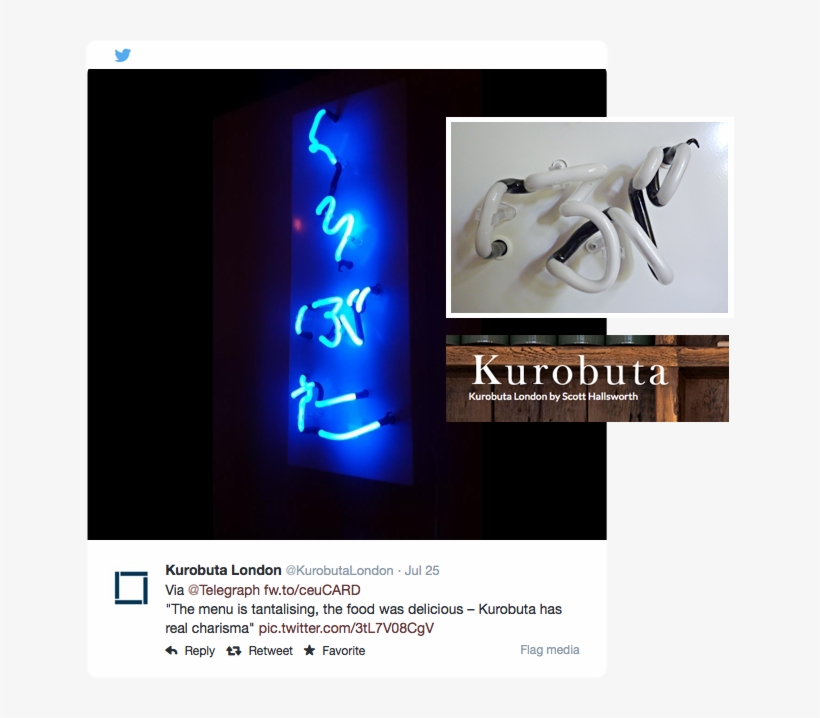 Lovely Blue Neon Sign For Kurobuta Japanese Restaurant,, transparent png #6650462