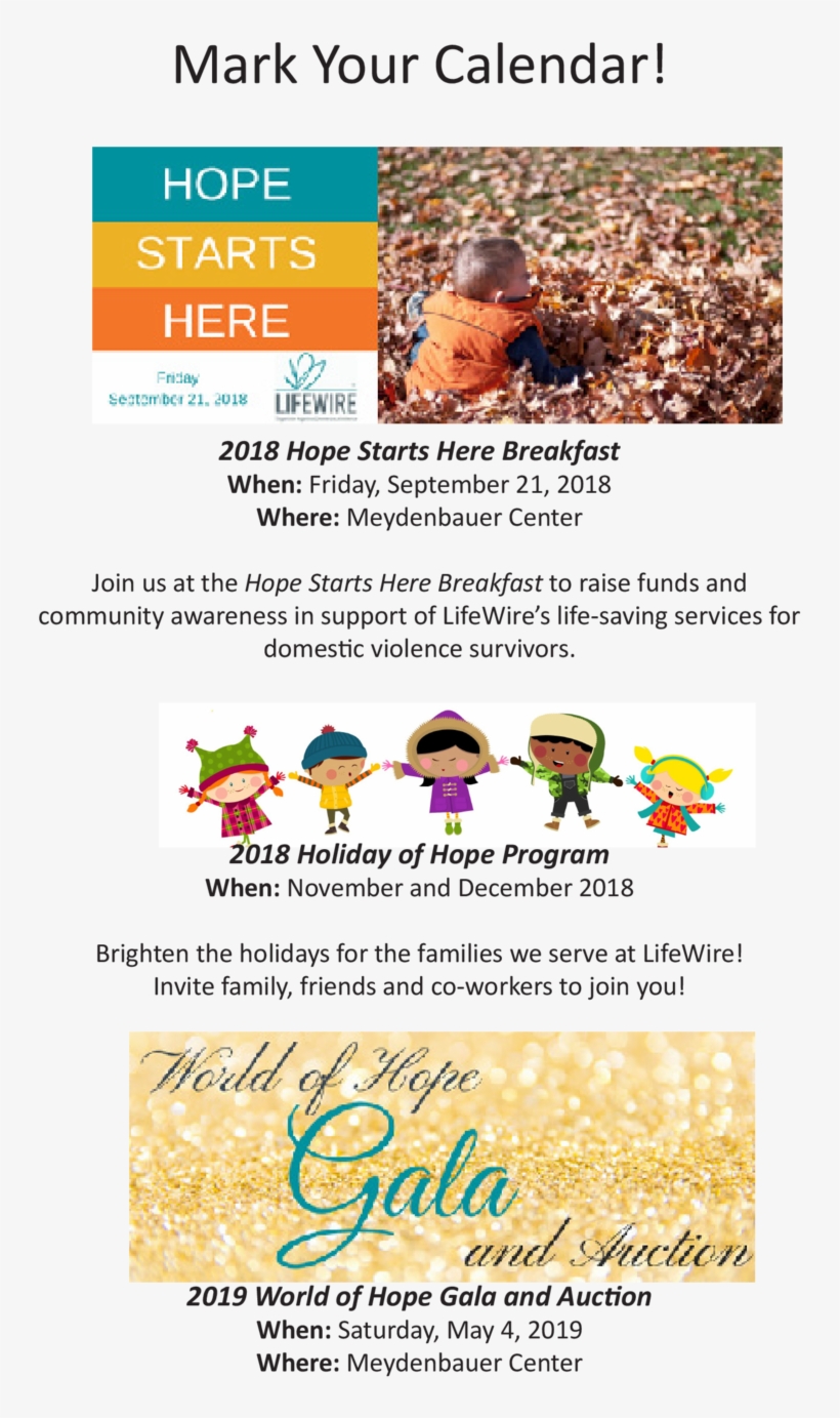 Mark Your Calendar 2018 Hope Starts Here Breakfast, transparent png #6652987