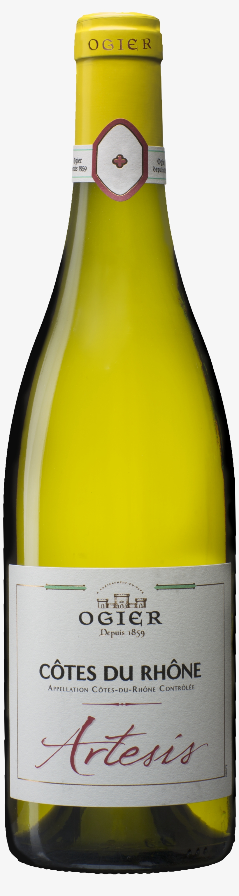 Maison Ogier Côtes Du Rhône Blanc “artésis”, transparent png #6655274