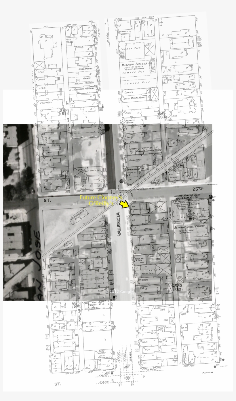 25th & Valencia Clooneys 1915 Sanborn, transparent png #6658534