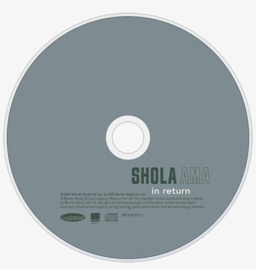Shola Ama In Return Cd Disc Image, transparent png #6661823