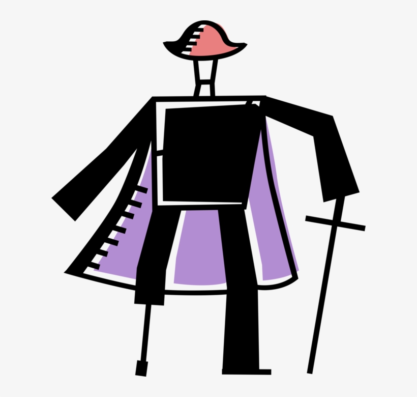 Vector Illustration Of Buccaneer Pirate With Peg Leg, transparent png #6662457