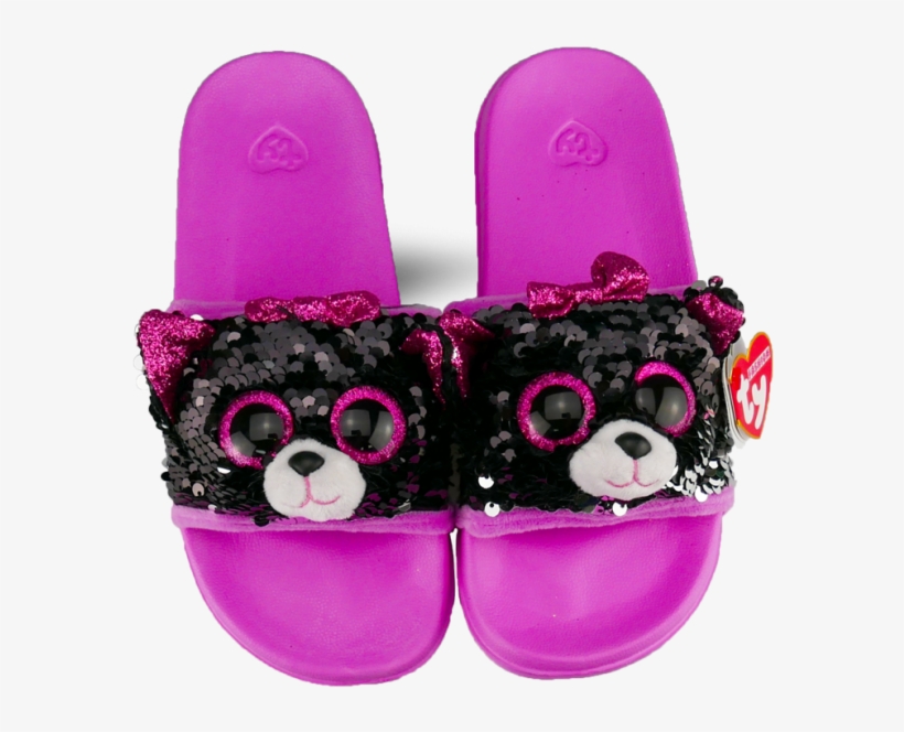 Kiki The Grey Cat Sequin Slides Large, transparent png #6664426