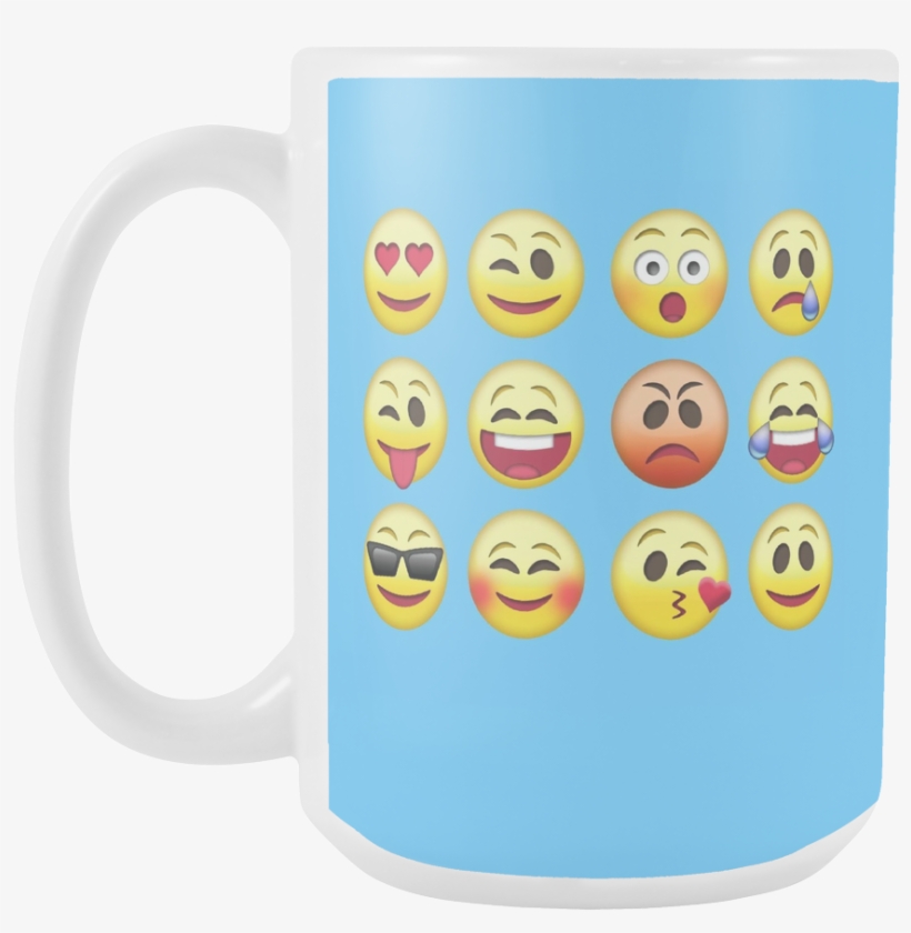 White 15oz Mug 12 Set Emoji Mug, transparent png #6671644