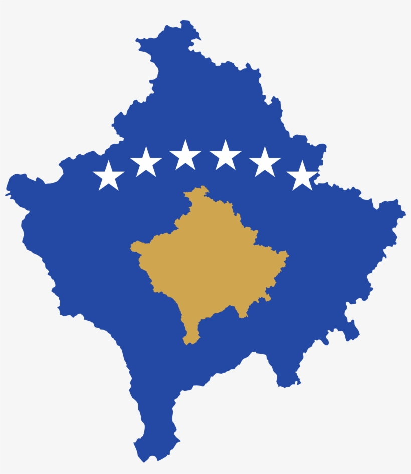 Kosovoflagmap - Svg, transparent png #6671971