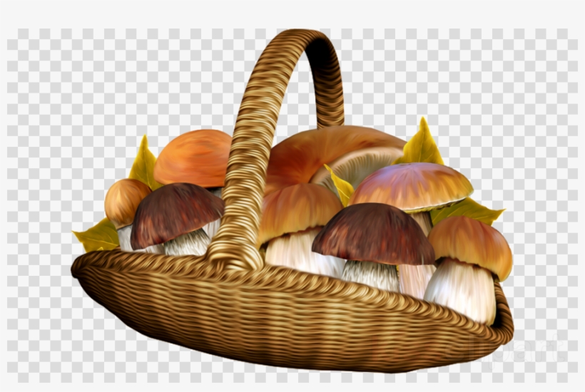 Dessin De Panier Avec Champignon Clipart Mushroom Shiitake, transparent png #6673163