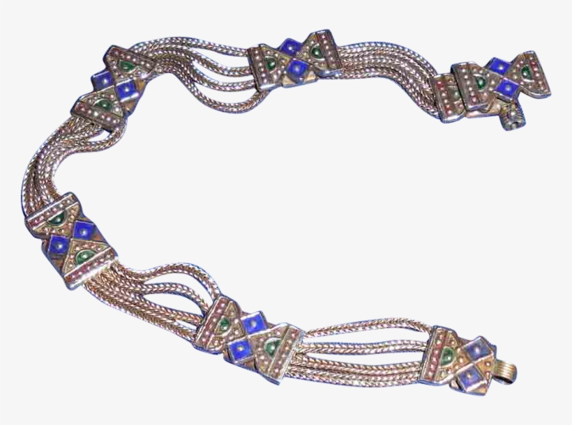 Sterling Silver Station Link Four Strand Fox Tail Chain, transparent png #6673686