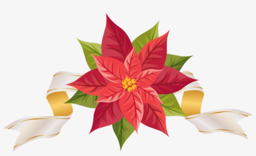 Free Png Poinsettia With Ribbon Png, transparent png #6676236