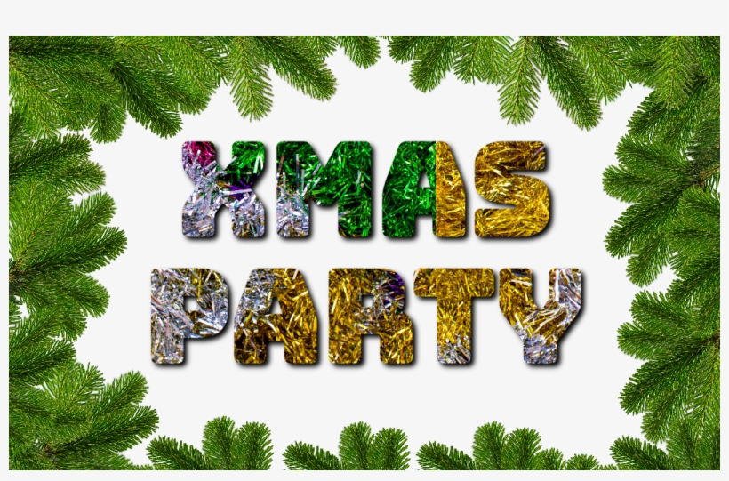 Christmas Party Tinsel Text, transparent png #6681020