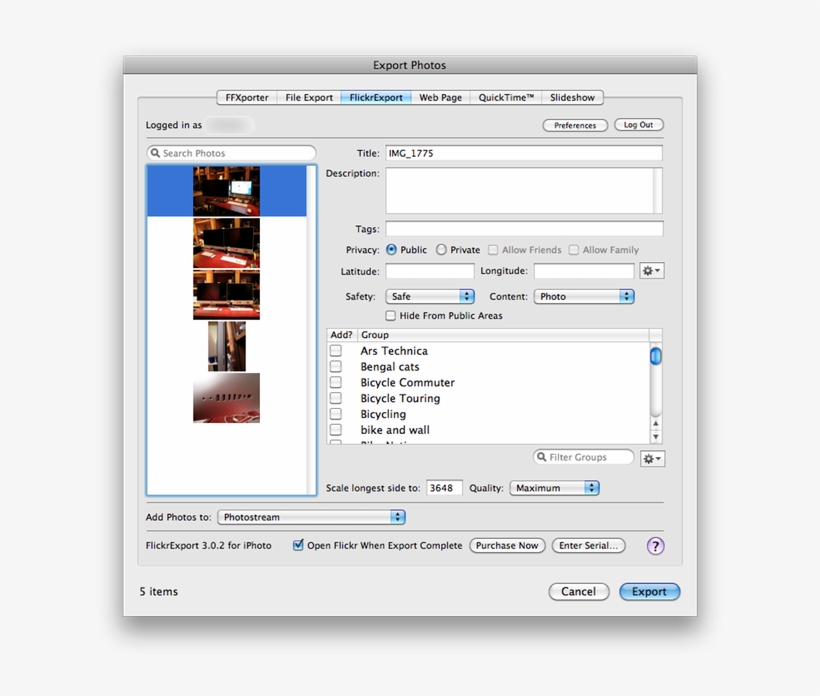 Using Flickrexport, You Can Upload Photos To Just Your, transparent png #6699156