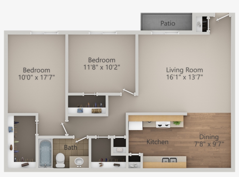 Floor Planstwo Bedroom/one Bath B, transparent png #6699386