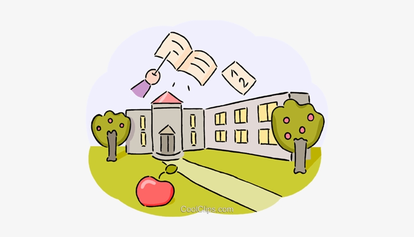 School Buildings Royalty Free Vector Clip Art Illustration - Cartoon, transparent png #671326