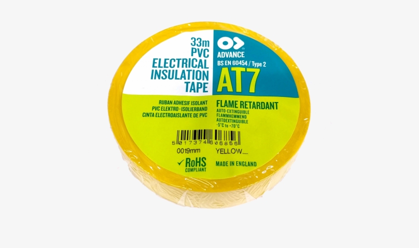 19mm Pvc Tape - Advance 19mm Pvc Tape - Yellow - Box Of 48, transparent png #671785
