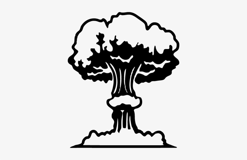 Clip Library Download Drawing Explosions Sad - Walldecal Vinyl Mushroom Cloud Toilet Seat Wall Sticker, transparent png #672511