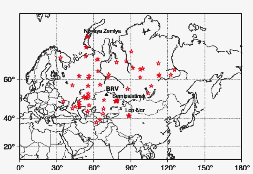 Locations Of Underground Nuclear Explosions (unes) - Map, transparent png #672600