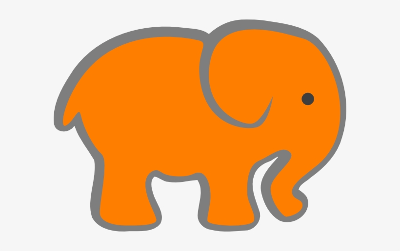 Elephant Clipart Baby Shower - Orange And Grey Elephant, transparent png #673276